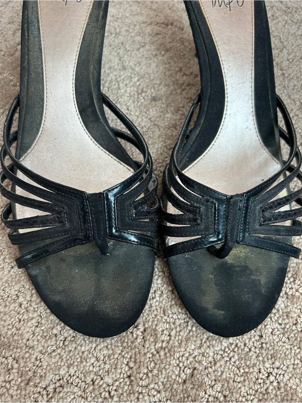 Impo Multi-Strap Black Open Toe Size 9 1/2 Heels - Picture 2 of 5